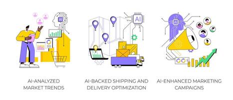 AI Technology in E-commerce abstract concept illustrations. vector
