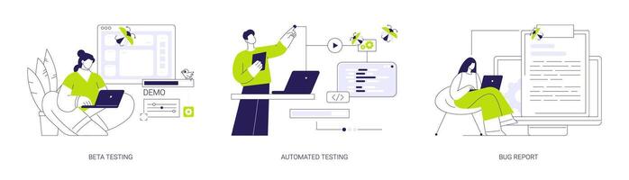 Quality assurance team abstract concept illustrations. vector