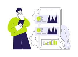 Cryptocurrency token abstract concept illustration. vector