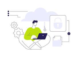 Secure boot abstract concept illustration. vector