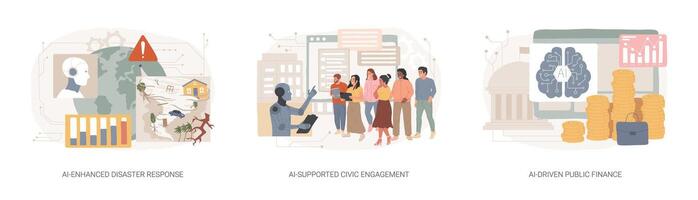 AI in Public Services abstract concept illustrations. vector