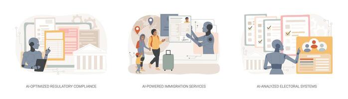 AI in Government Management abstract concept illustrations. vector