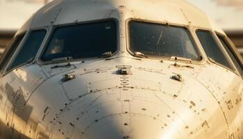 Weathered Airplane Cockpit Close Up photo