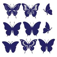 a group of butterflies on a white background vector