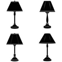 Simple Table Lamp Silhouettes vector