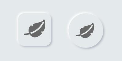 Two white buttons with leaf icons on them vector