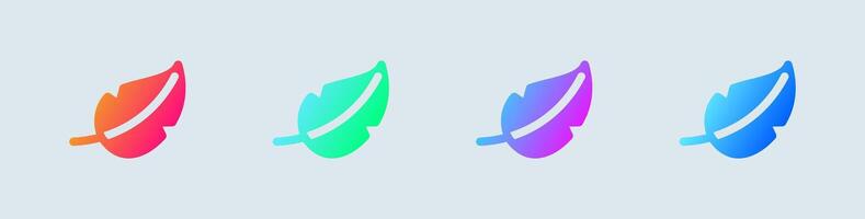 Four different colored feathers are shown in different colors vector