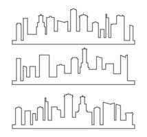 Set of modern cityscape outline . Metropolis architecture landscape design. vector