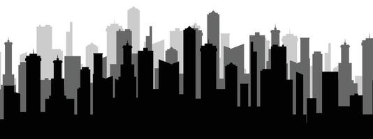 Modern cityscape silhouette . Metropolis architecture landscape in flat design vector