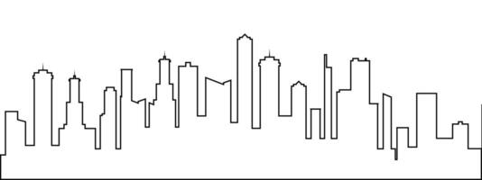 City skyline in outline silhouette for design. vector