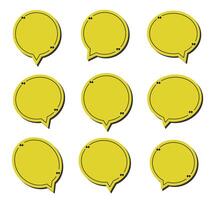 Quote box frame set. Quote text in speech bubble. vector