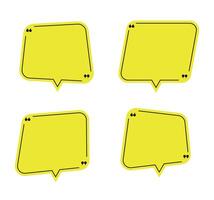 Yellow quotes frame bubble speech box isolated on white. illustration vector