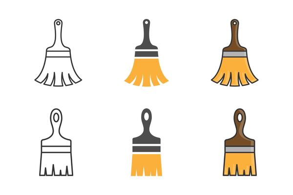 Brush icon collection design template