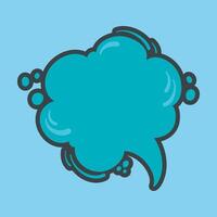green chat bubble with outline flat design. vector