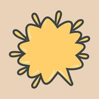 yellow text space with outline flat design. vector
