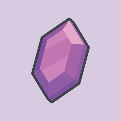 purple stone gemstone with outline flat design.