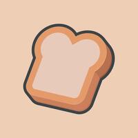 piece of bread with outline flat design. vector