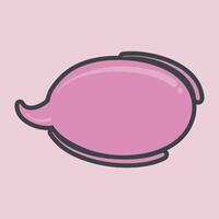 pink blank bubble text space with outline flat design. vector