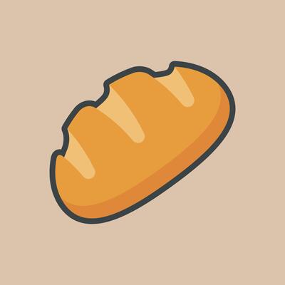 bread food with outline flat design.
