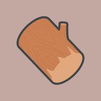 wooden log with outline flat design. vector