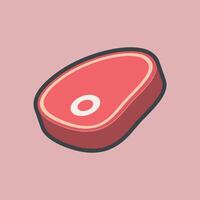 beef raw meat with outline flat design. vector