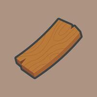 wooden board with outline flat design. vector