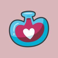 love potion with outline flat design. vector