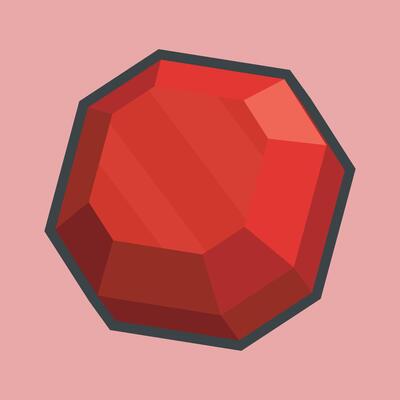 ruby stone with outline flat design.