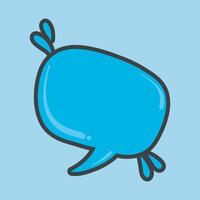 blue chat bubble text sign with outline flat design. vector
