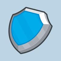 blue shield with outline flat design vector