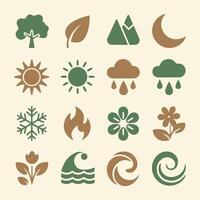 Nature Icons Simple and Elegant for Web and Apps vector