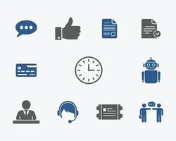 Customer Support and Service Icons Minimal and Versatile Style vector