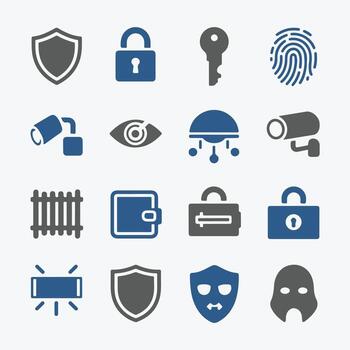 Security Icons Minimal and Versatile Style vector