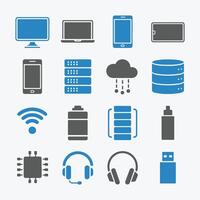 Technology Icons Simple and Elegant for Web and Apps vector