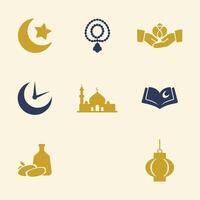 Ramadan and Eid Icons Minimal and Versatile Style vector