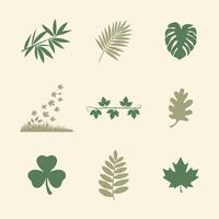 Leaves and Plants Icons Minimal and Versatile Style vector