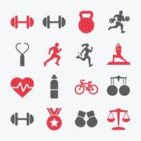 Fitness Icons Simple and Elegant for Web and Apps vector