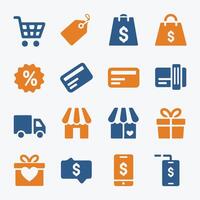 Shopping Icons Set Stylish and User-Friendly for Digital Use vector