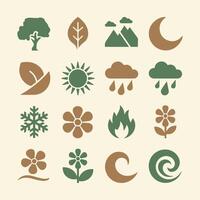 Nature Icons Minimal and Versatile Style vector