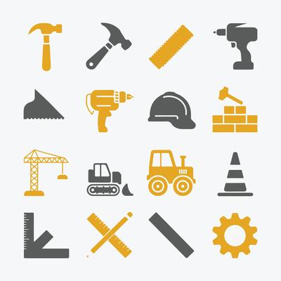 Construction Icons Set Clean and Modern Design