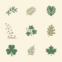 Leaves and Plants Icons Simple and Elegant for Web and Apps vector