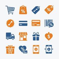 Shopping Icons Simple and Elegant for Web and Apps vector