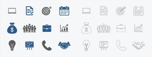 Business Icons Set Professional and Streamlined for Corporate Use vector