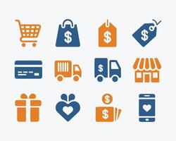 Shopping Icons Set Clean and Modern Design vector