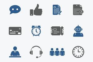 Customer Support and Service Icons Simple and Elegant for Web vector