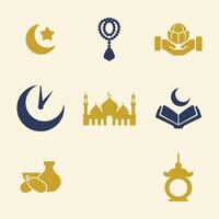 Ramadan and Eid Icons Simple and Elegant for Web and Apps vector