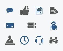 Customer Support and Service Icons Set Clean and Modern Design vector