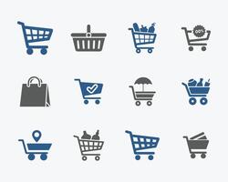 Shopping Cart Icons Simple and Elegant for Web and Apps vector