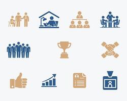 Human Resources and Teamwork Icons Simple and Professional Design vector