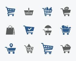 Shopping Cart Icons Set Clean and Modern Design vector